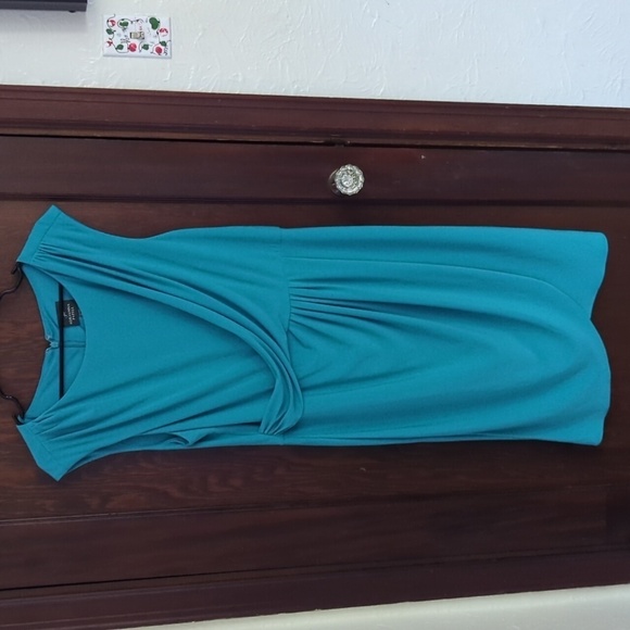 Adrianna Papell Turquoise Stretchy Dress Size 14 - Picture 1 of 6